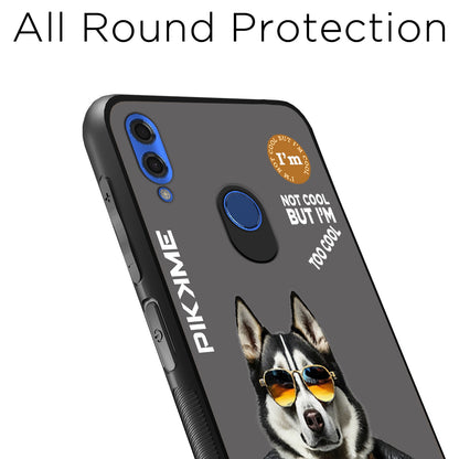 Pikkme Back Cover Pc Tpu + Printed Cool Funky Stylish Grey Dog Swag Raised Edges Camera Protection |Bumper Case For Honor 10 Lite (Design 02)