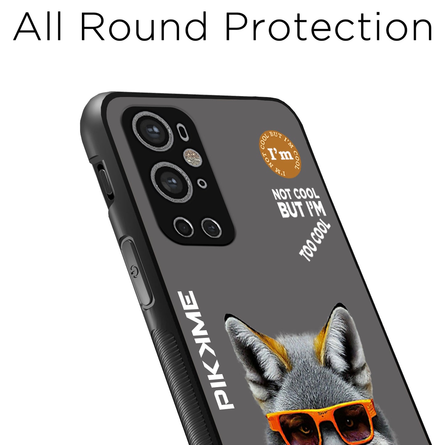 Pikkme Back Cover Pc Tpu + Printed Cool Funky Stylish Grey Wolf Swag Raised Edges Camera Protection |Bumper Case For OnePlus 9 Pro (Design 01)