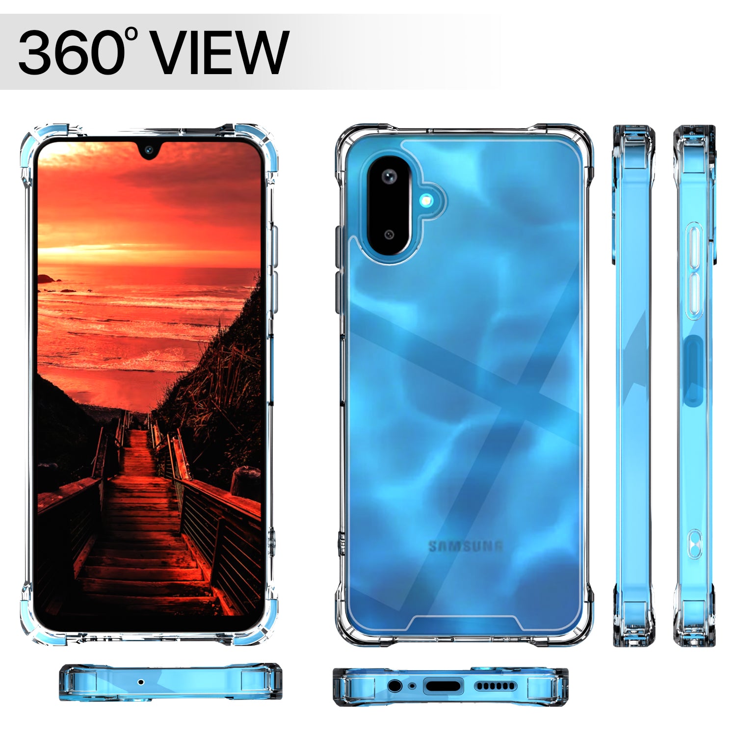 Pikkme Samsung Galaxy F06 5G / M06 5G  PC + TPU Crystal Clear Transparent Back Cover (Transparent)