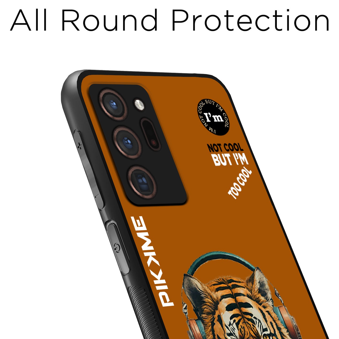 Pikkme Back Cover Pc Tpu + Printed Cool Funky Stylish Brown Tiger Swag Raised Edges Camera Protection |Bumper Case For Samsung Galaxy Note 20 Ultra (Design 09)