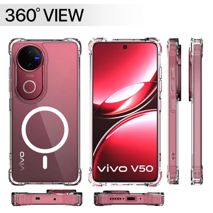Pikkme Vivo V50 5G / V50e 5G Mag-Safe Shockproof PC + TPU Back Cover (Transparent)