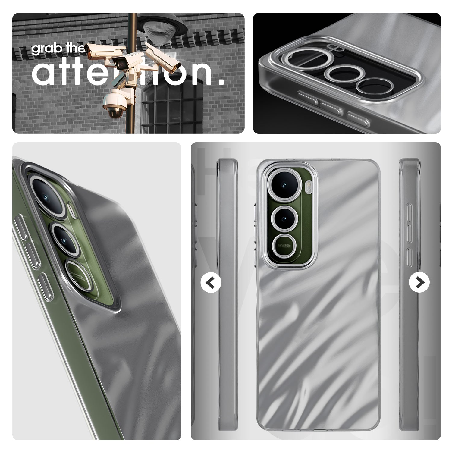 Pikkme Vivo Y400 5G Swirl Design Silver Forest Back Cover  (Silver)