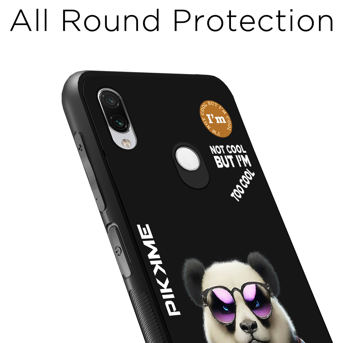 Pikkme Back Cover Pc Tpu + Printed Cool Funky Stylish Black Panda Swag Raised Edges Camera Protection |Bumper Case For Redmi Note 7 Pro (Design 05)