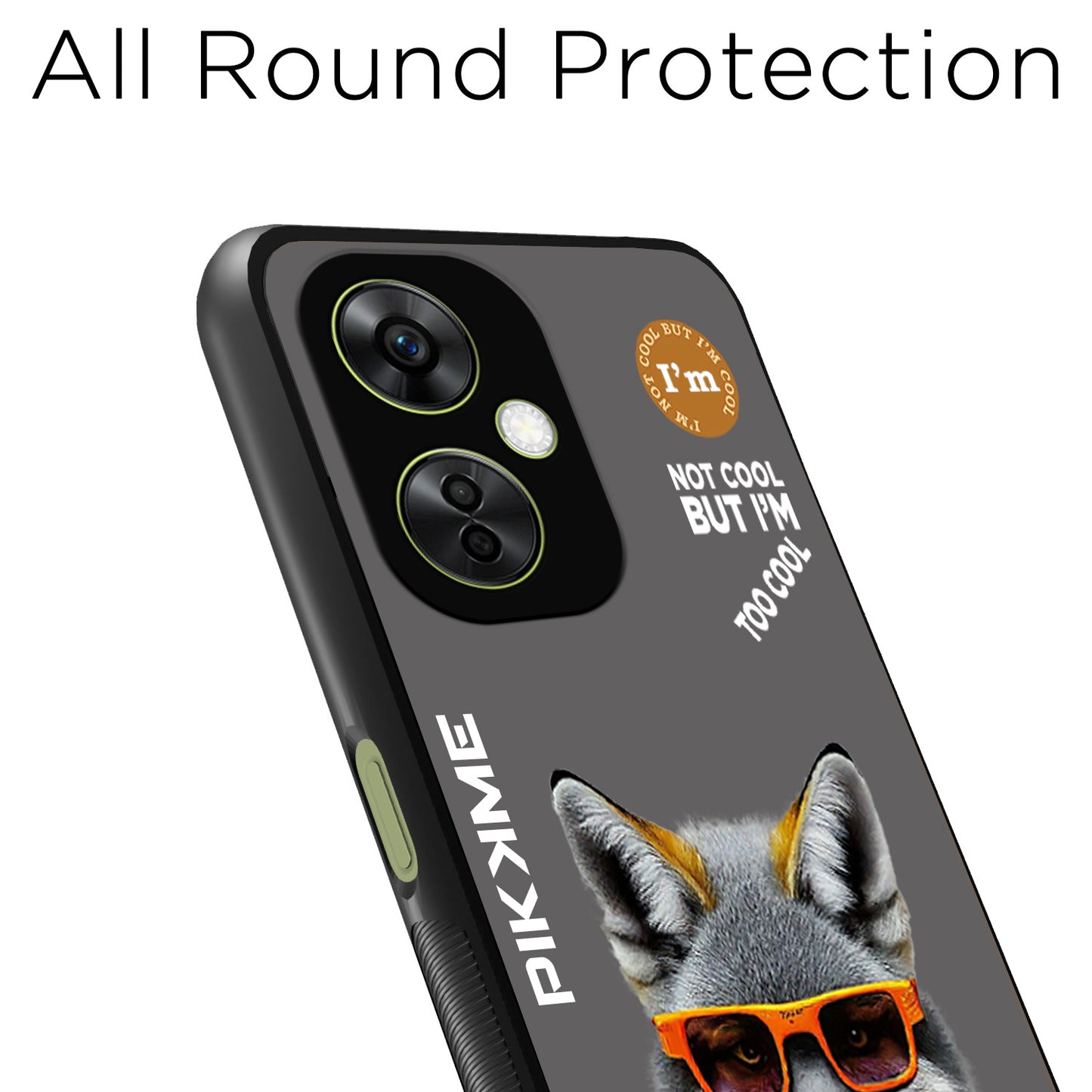 Pikkme Back Cover Pc Tpu + Printed Cool Funky Stylish Grey Wolf Swag Raised Edges Camera Protection |Bumper Case For OnePlus Nord Ce 3 Lite 5G (Design 01)