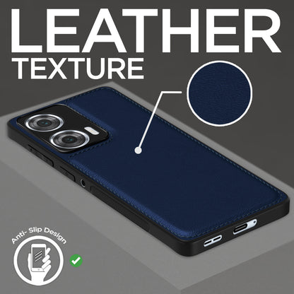 Pikkme Moto Edge 50 Fusion 5G Leather Back Case | Blue
