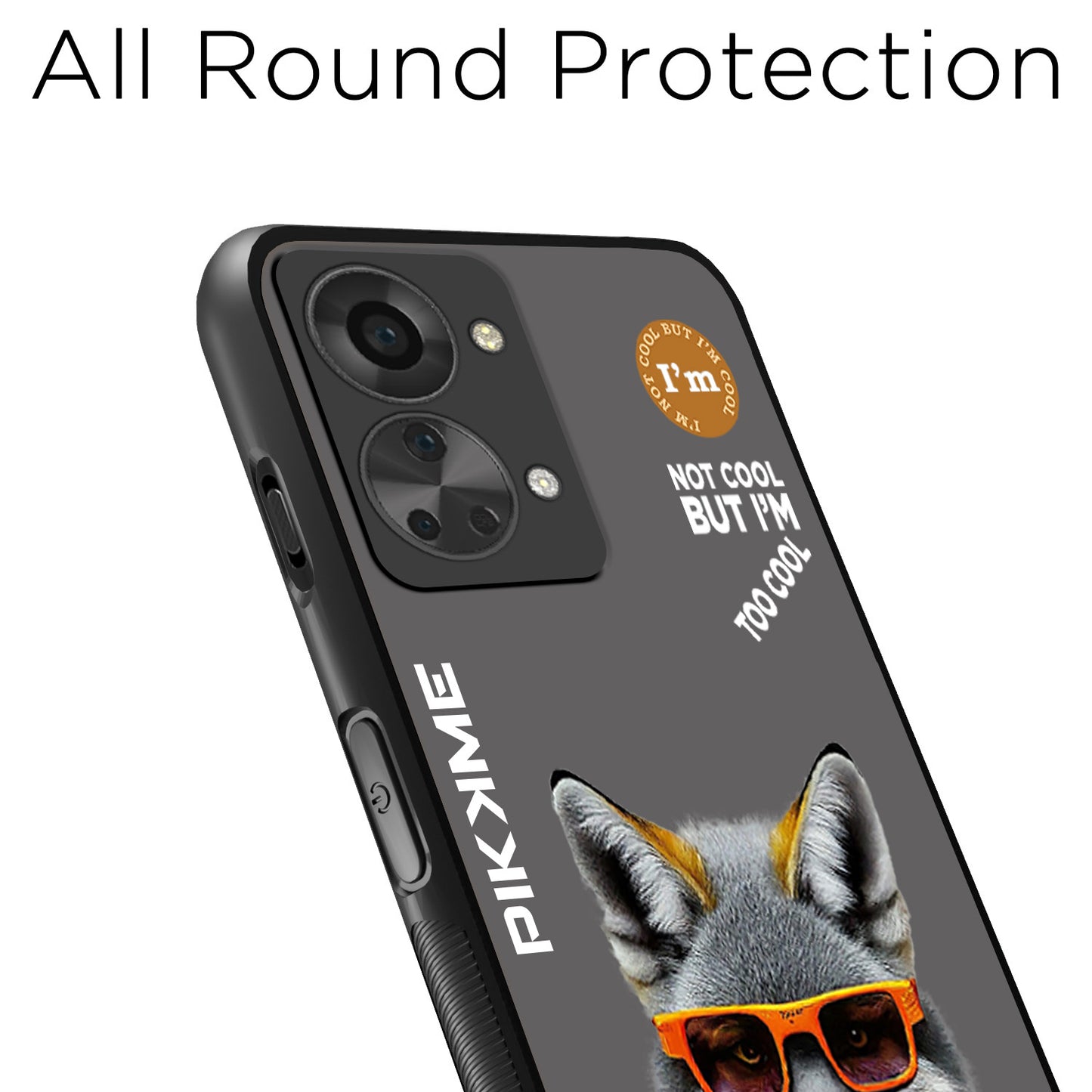 Pikkme Back Cover Pc Tpu + Printed Cool Funky Stylish Grey Wolf Swag Raised Edges Camera Protection |Bumper Case For OnePlus Nord 2T 5G (Design 01)