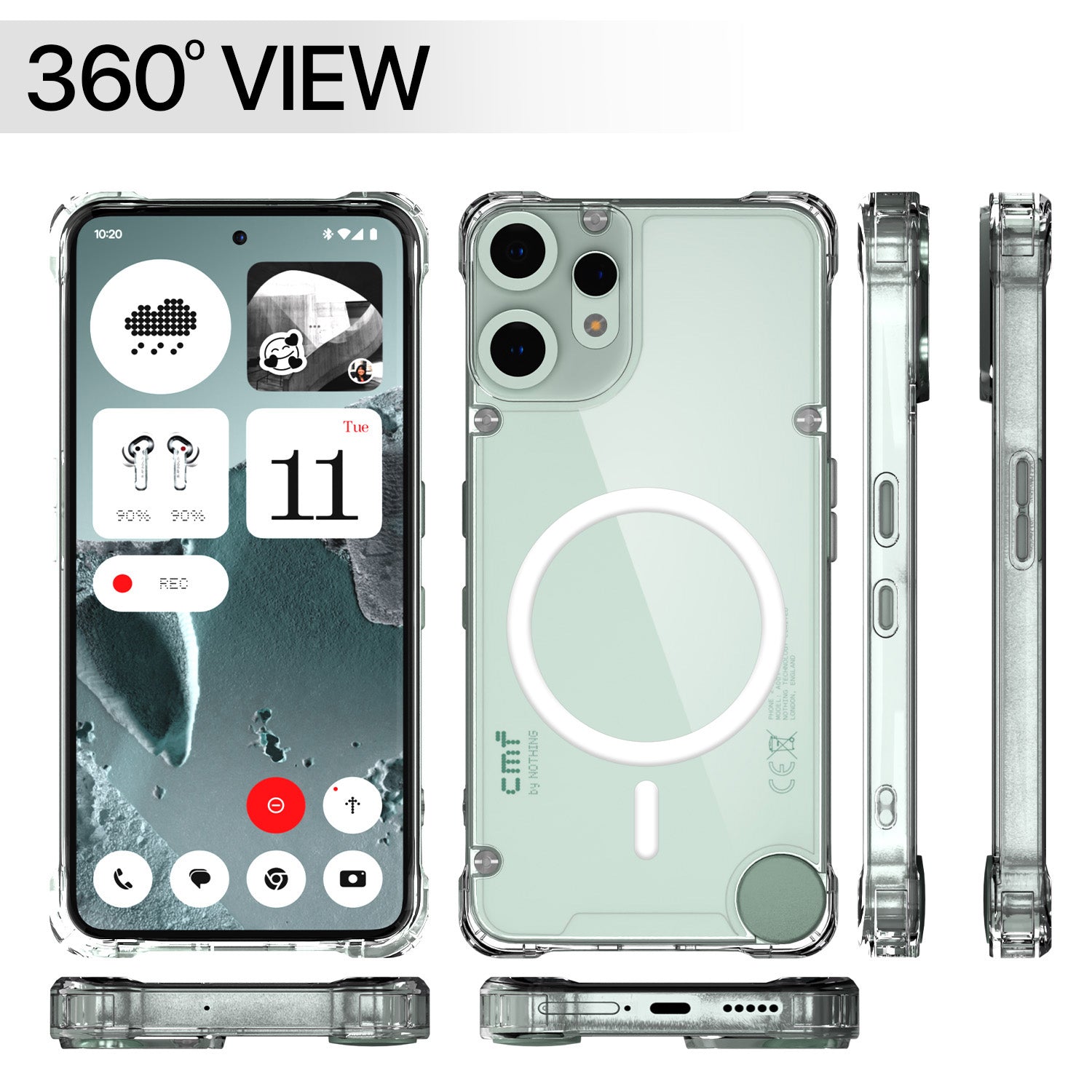 Pikkme CMF Phone 2 Pro 5G Mag-Safe Shockproof PC + TPU Back Cover (Transparent)