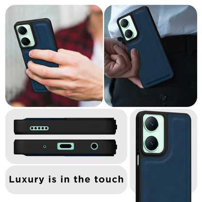 Pikkme iQOO Z9 Lite 5G | Vivo T3 Lite 5G | Vivo Y18 | Y18e | Y03 Premium Super Soft-Touch Leatherback Case (Blue)