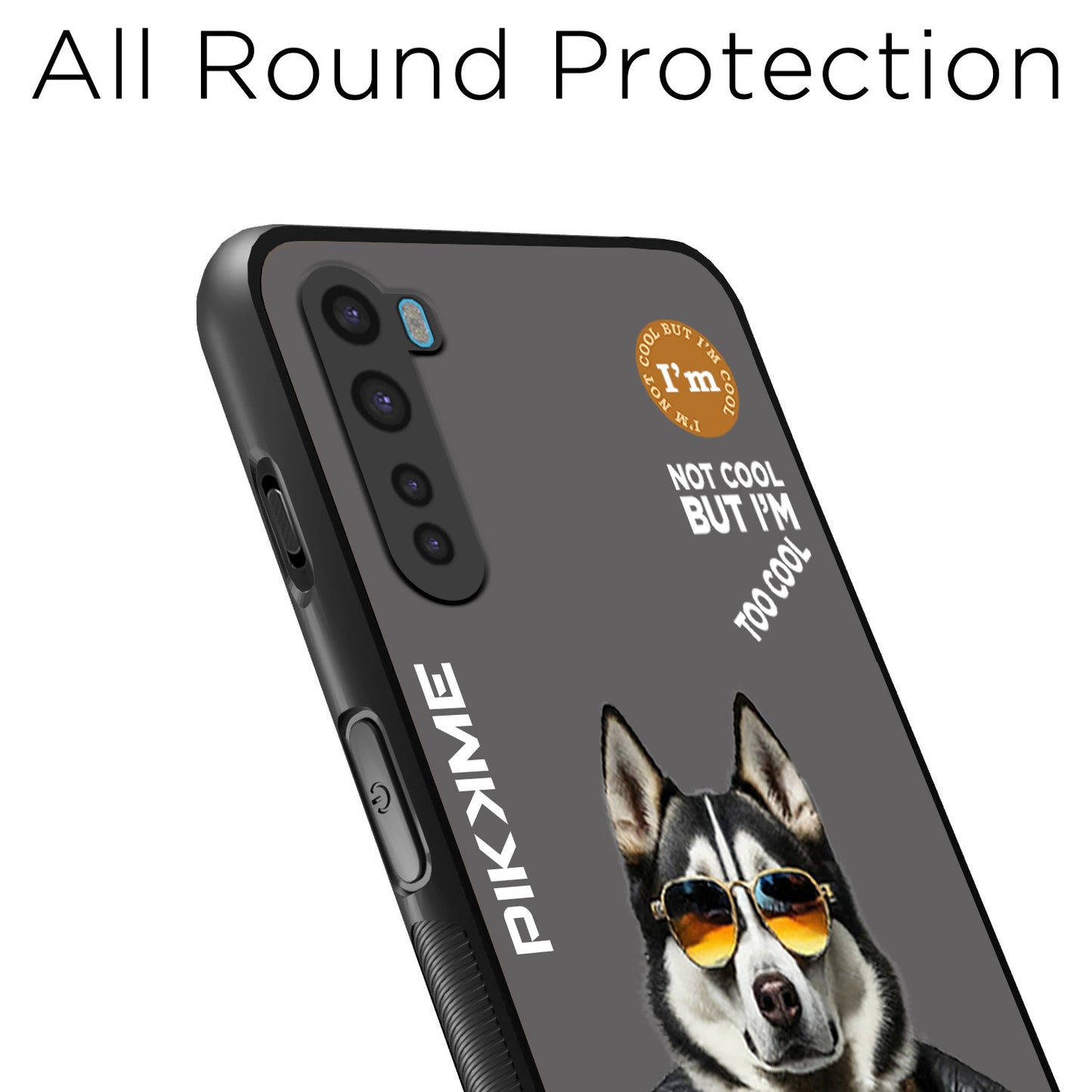 Pikkme Back Cover Pc Tpu + Printed Cool Funky Stylish Grey Dog Swag Raised Edges Camera Protection |Bumper Case For OnePlus Nord (Design 02)