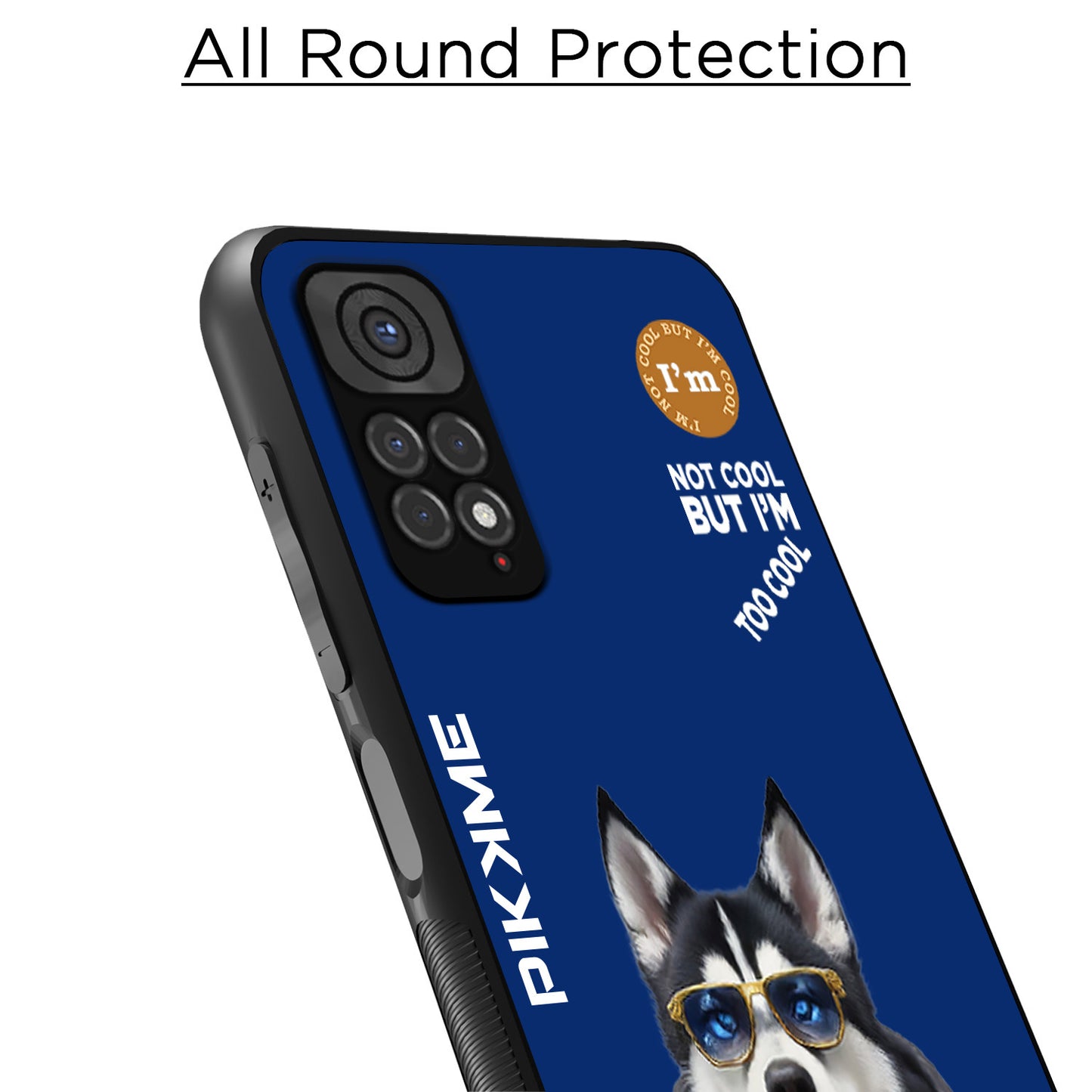 Pikkme Back Cover Pc Tpu + Printed Cool Funky Stylish Blue Dog Swag Raised Edges Camera Protection |Bumper Case For Redmi Note 11 (Design 08)