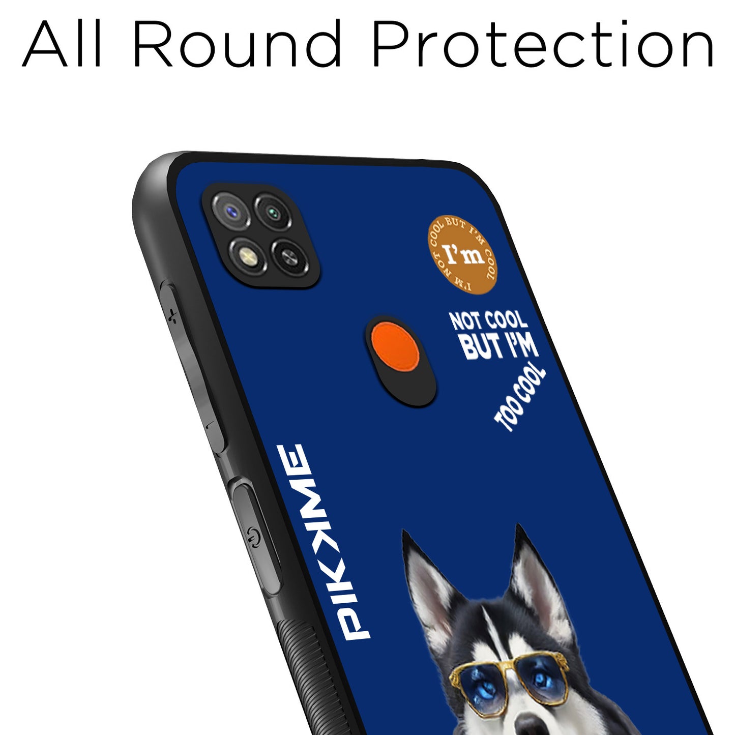 Pikkme Back Cover Pc Tpu + Printed Cool Funky Stylish Blue Dog Swag Raised Edges Camera Protection |Bumper Case For Redmi 9 (Design 08)