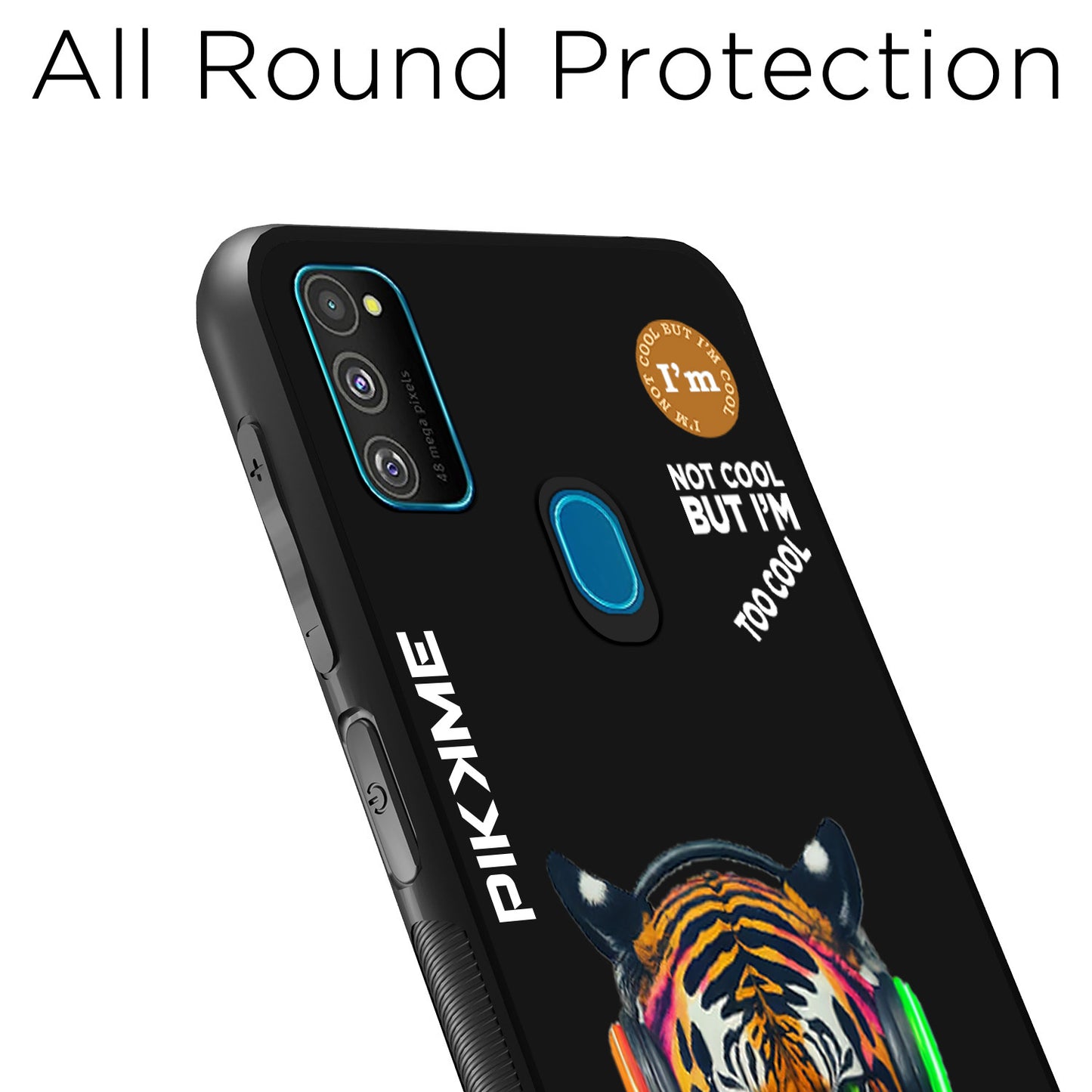 Pikkme Back Cover Pc Tpu + Printed Cool Funky Stylish Black Tiger Swag Raised Edges Camera Protection |Bumper Case For Samsung Galaxy M30s (Design 06)