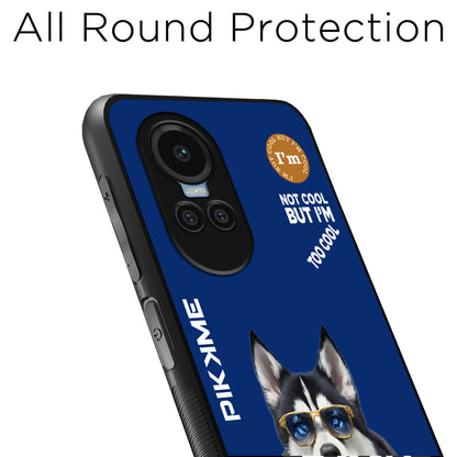 Pikkme Back Cover Pc Tpu + Printed Cool Funky Stylish Blue Dog Swag Raised Edges Camera Protection |Bumper Case For Oppo Reno 10 5G (Design 08)