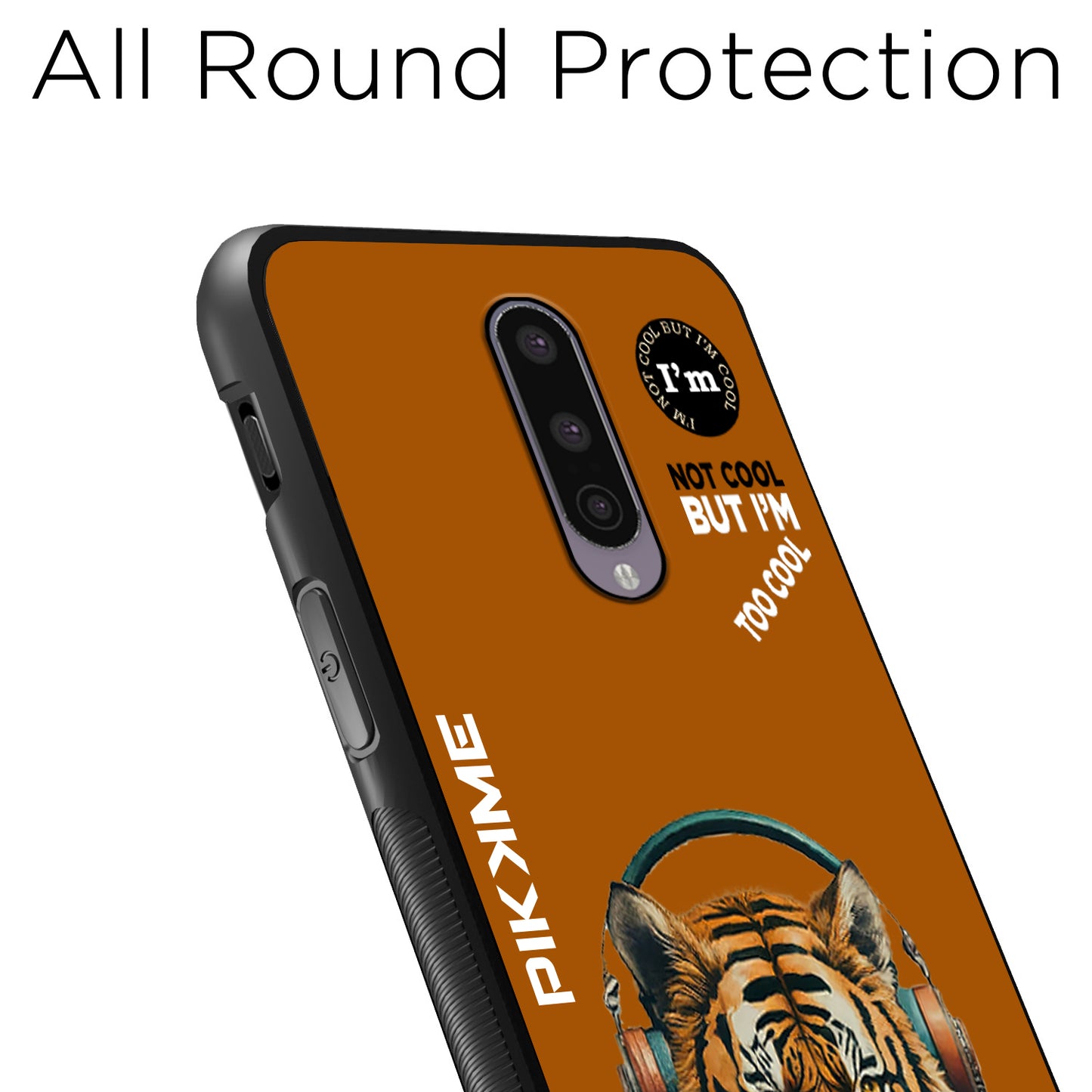 Pikkme Back Cover Pc Tpu + Printed Cool Funky Stylish Brown Tiger Swag Raised Edges Camera Protection |Bumper Case For OnePlus 8 (Design 09)