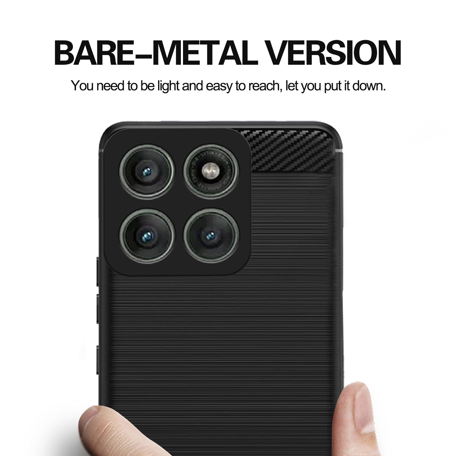 Pikkme Motorola Moto Edge 60 Pro 5G  Hybrid Carbon Fiber Back Cover (Black)