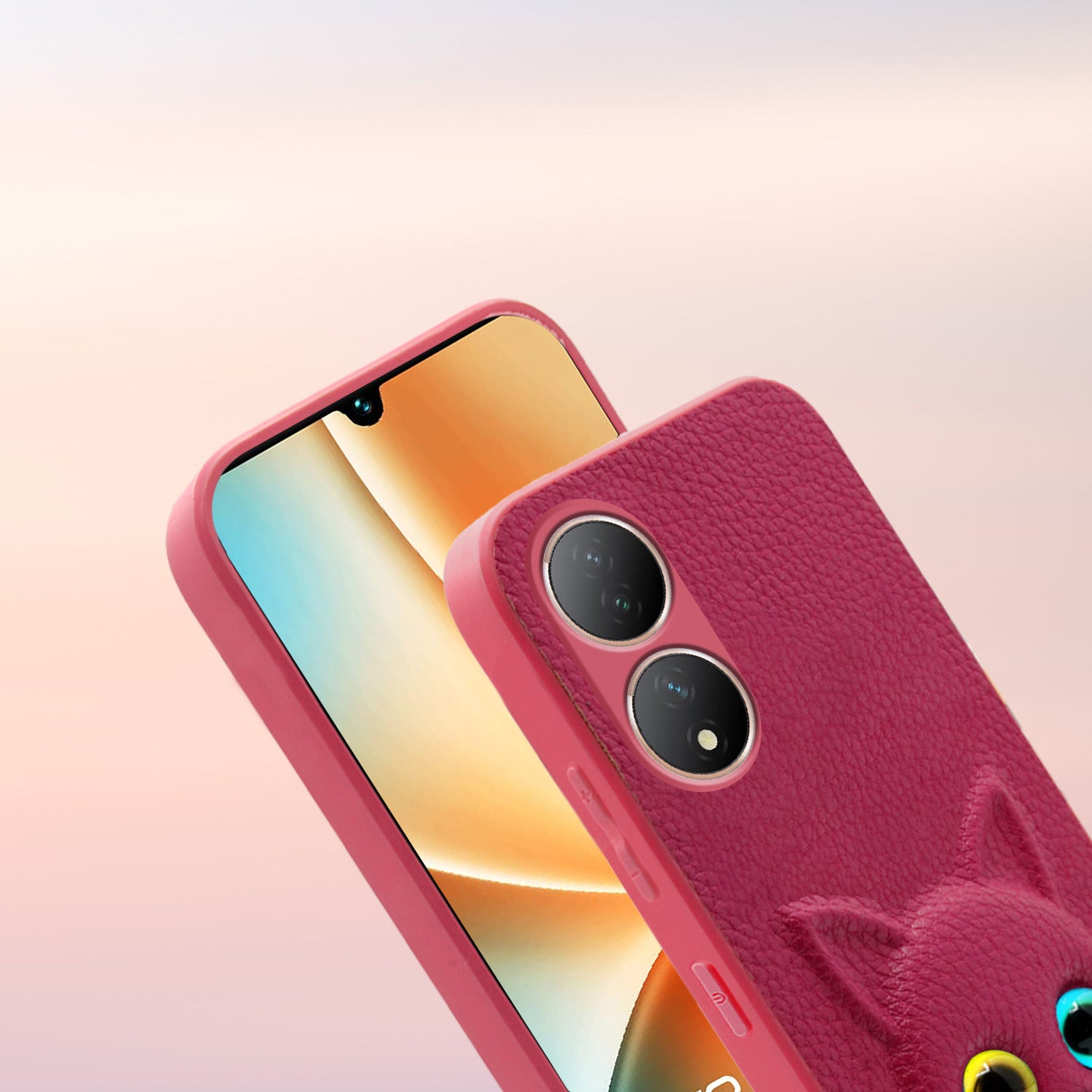 Pikkme Vivo Y100 Kitty Back Cover (Pink)