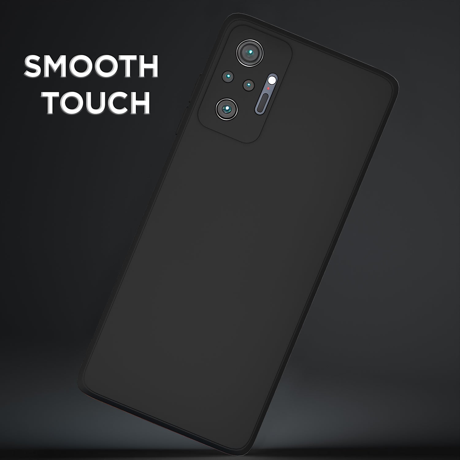Pikkme Mi Redmi Note 10 Pro / Note 10 Pro Max Soft Matte Liquid Silicone Back Cover (Black)