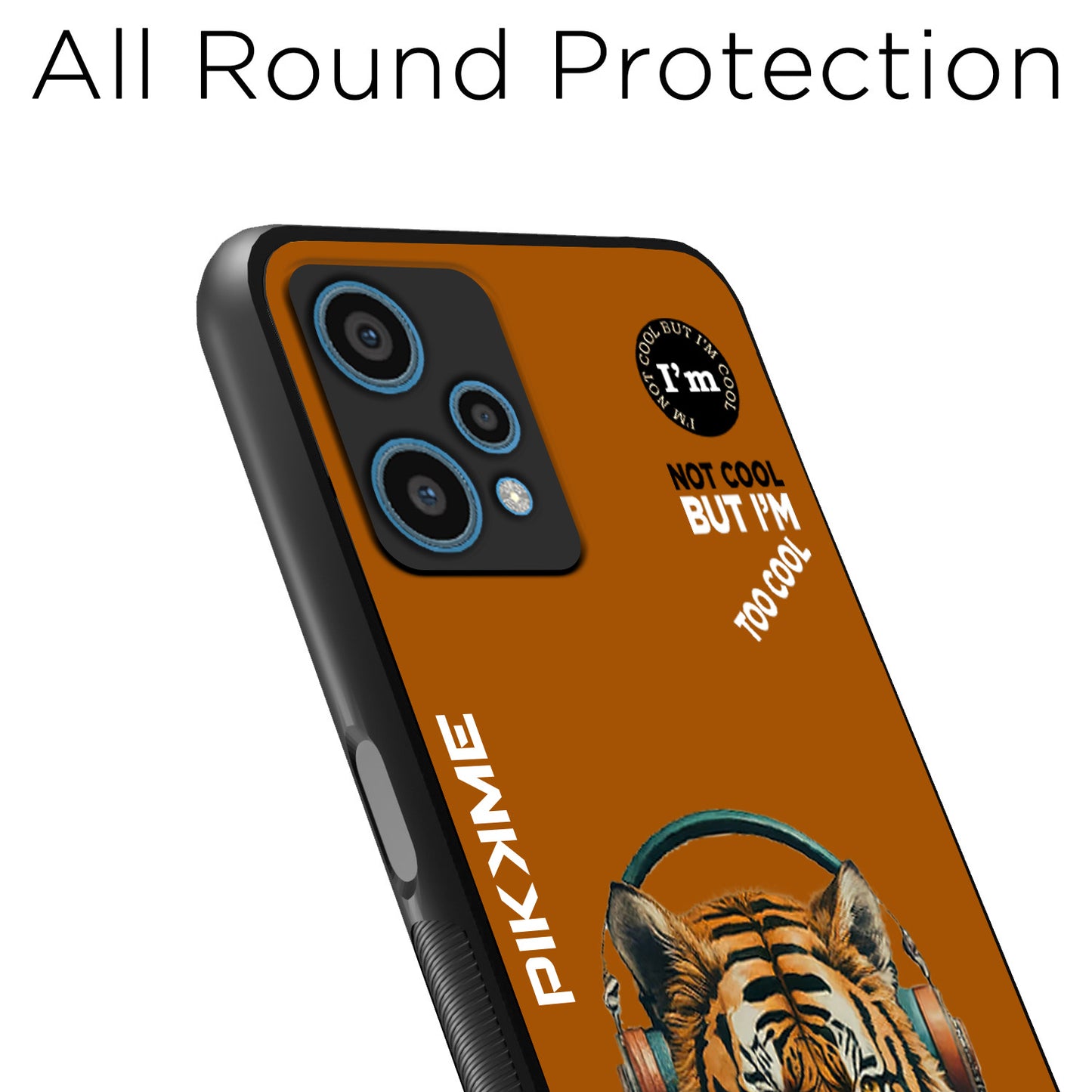 Pikkme Back Cover Pc Tpu + Printed Cool Funky Stylish Brown Tiger Swag Raised Edges Camera Protection |Bumper Case For OnePlus Nord Ce 2 Lite 5G (Design 09)