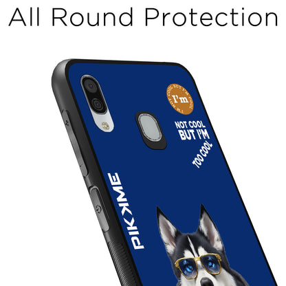 Pikkme Back Cover Pc Tpu + Printed Cool Funky Stylish Blue Dog Swag Raised Edges Camera Protection |Bumper Case For Samsung Galaxy A30 (Design 08)