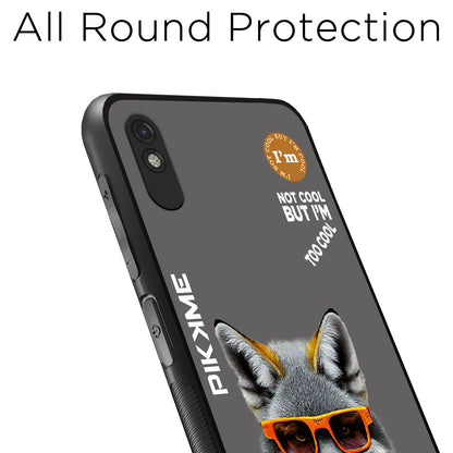 Pikkme Back Cover Pc Tpu + Printed Cool Funky Stylish Grey Wolf Swag Raised Edges Camera Protection |Bumper Case For Redmi 9A (Design 01)