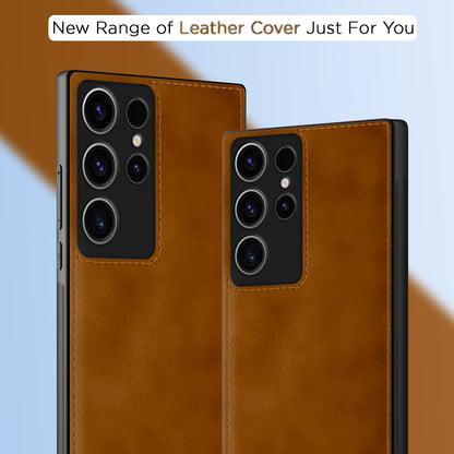 Pikkme Samsung Galaxy S23 Ultra 5G Leatherback Back Case | Brown