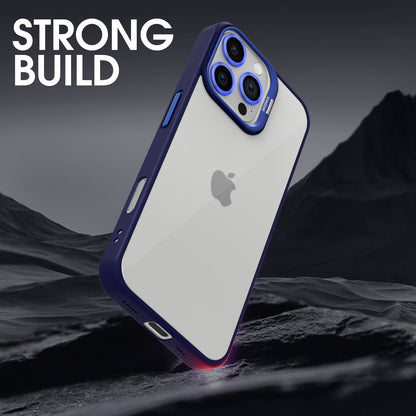 Pikkme iPhone 16 Pro Bracket Stand Case with Lens Camera Protection Rings Bumper case (Blue)