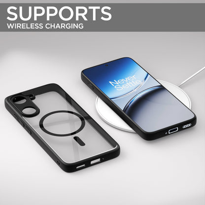 Pikkme OnePlus Nord CE 5 5G Eagle 2 Mag-Safe Shockproof Hard Transparent Back Cover (Black)
