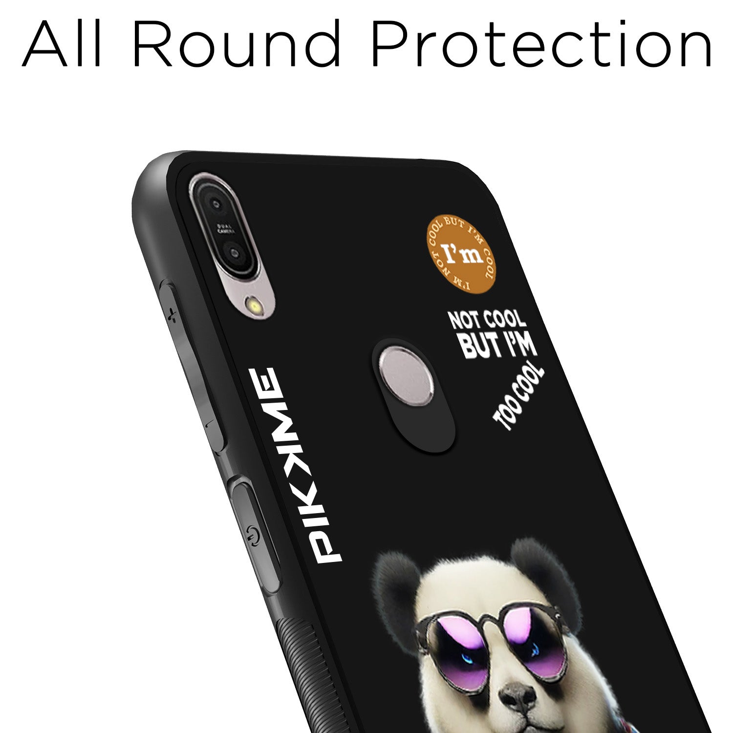 Pikkme Back Cover Pc Tpu + Printed Cool Funky Stylish Black Panda Swag Raised Edges Camera Protection |Bumper Case For Asus Max Pro M1 (Design 05)