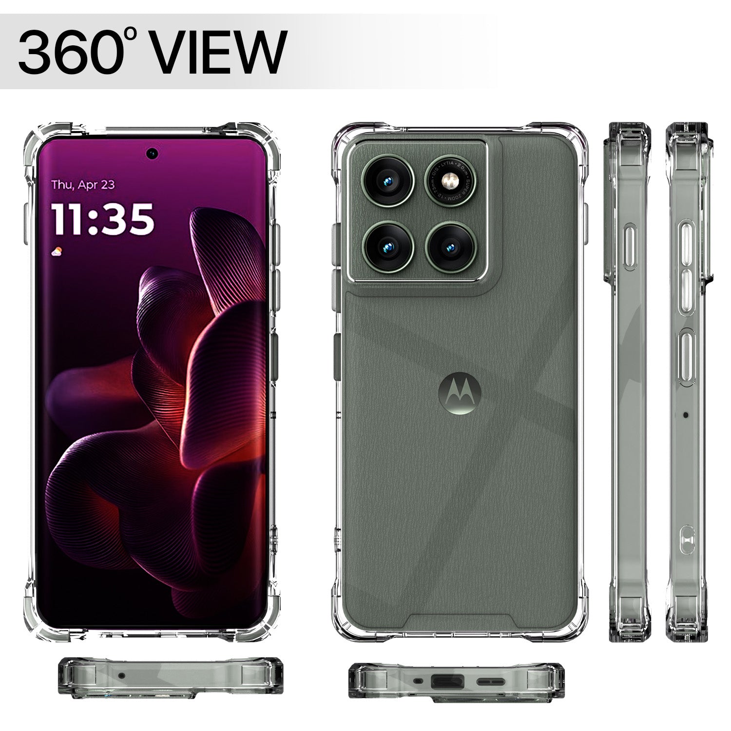 Pikkme Motorola Moto Edge 60 Pro 5G PC + TPU Crystal Clear Back Cover (Transparent)