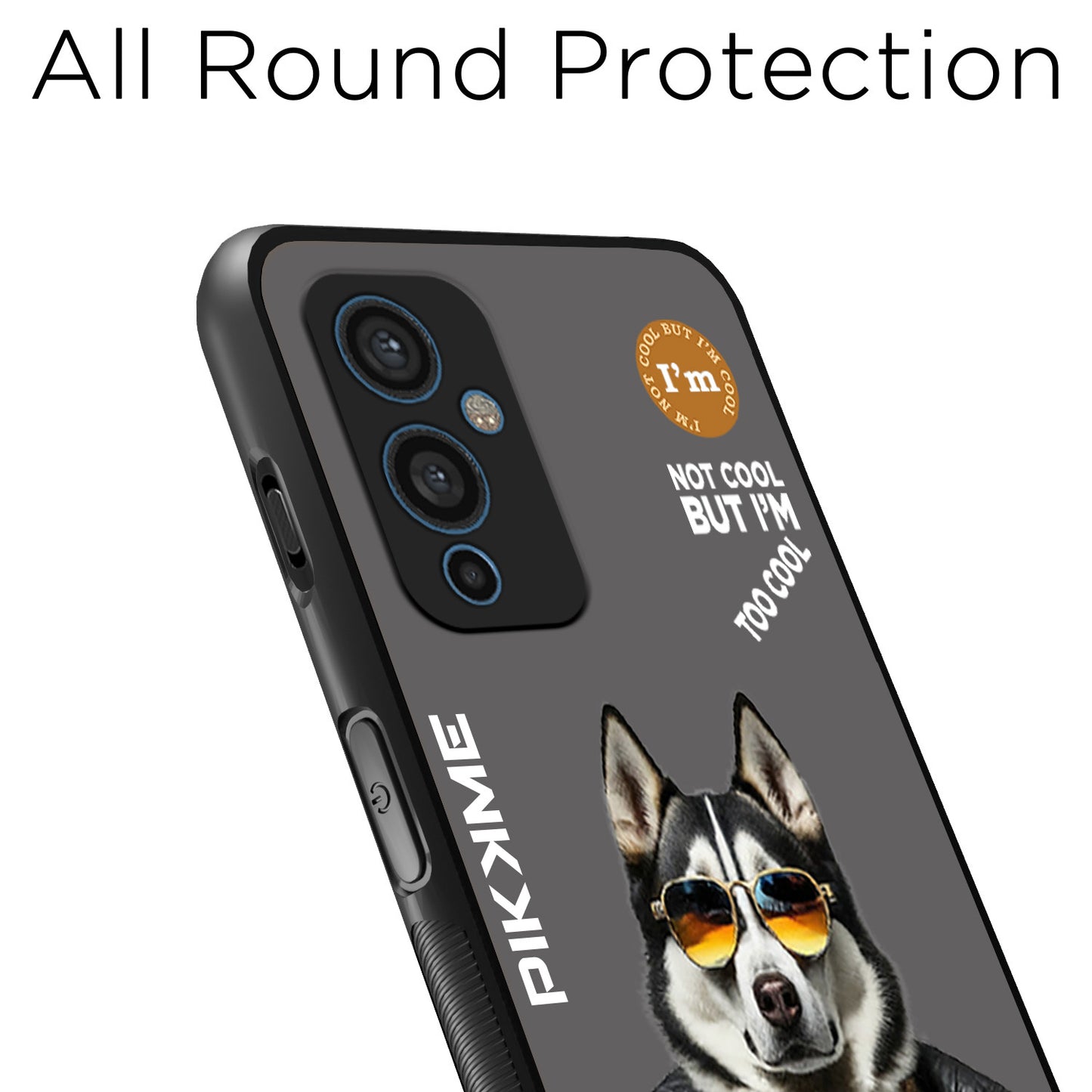 Pikkme Back Cover Pc Tpu + Printed Cool Funky Stylish Grey Dog Swag Raised Edges Camera Protection |Bumper Case For OnePlus 9 (Design 02)