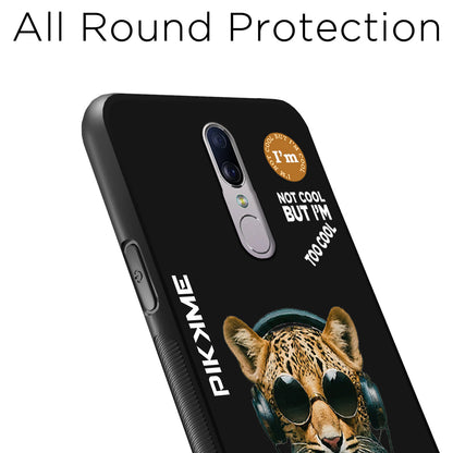 Pikkme Back Cover Pc Tpu + Printed Cool Funky Stylish Black Leopard Swag Raised Edges Camera Protection |Bumper Case For Oppo F11 (Design 04)