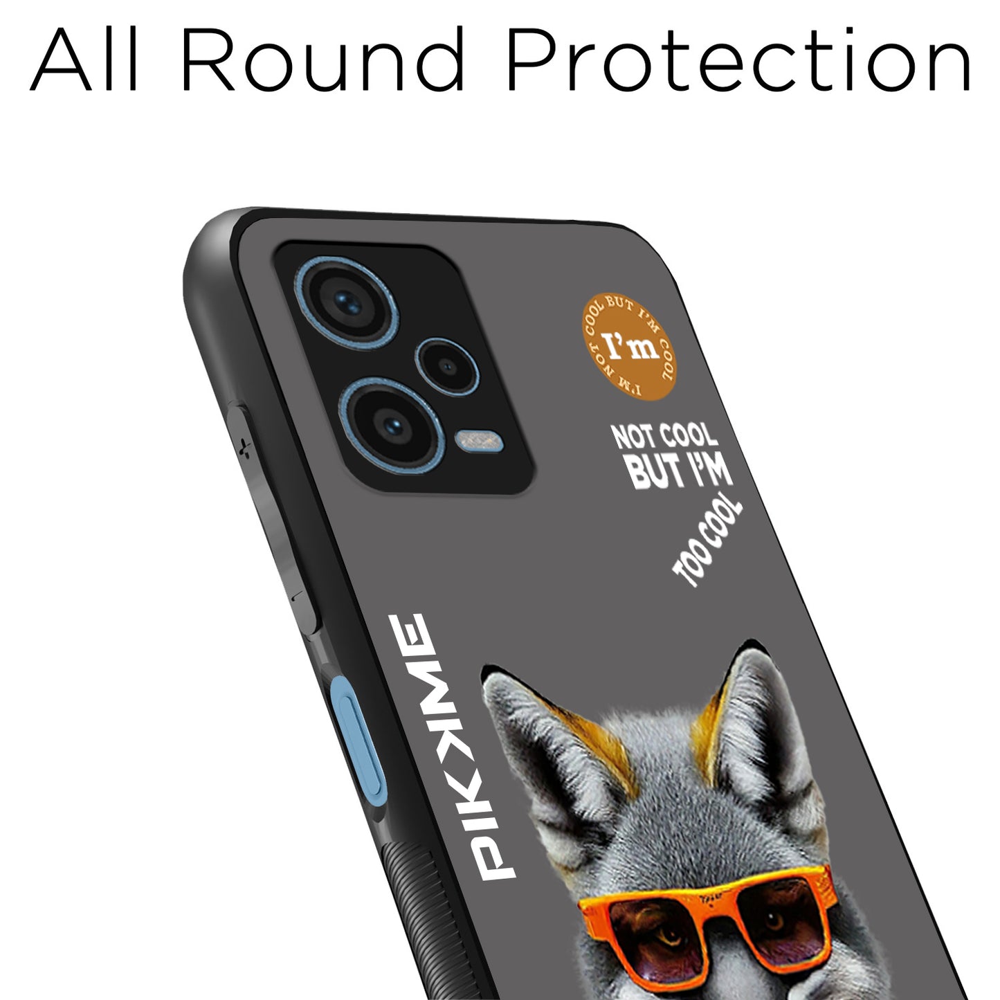 Pikkme Back Cover Pc Tpu + Printed Cool Funky Stylish Grey Wolf Swag Raised Edges Camera Protection |Bumper Case For Redmi Note 12 Pro Plus (Design 01)