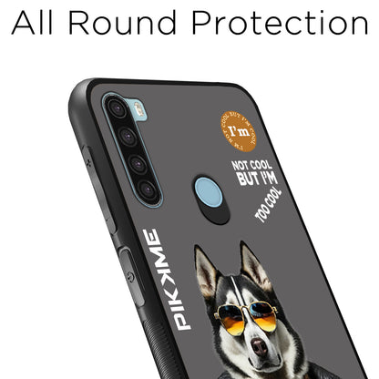 Pikkme Back Cover Pc Tpu + Printed Cool Funky Stylish Grey Dog Swag Raised Edges Camera Protection |Bumper Case For Redmi Note 8 (Design 02)