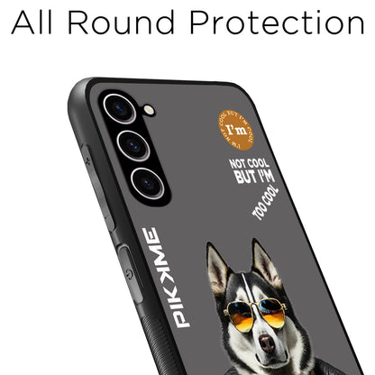 Pikkme Back Cover Pc Tpu + Printed Cool Funky Stylish Grey Dog Swag Raised Edges Camera Protection |Bumper Case For Samsung Galaxy S23 5G (Design 02)