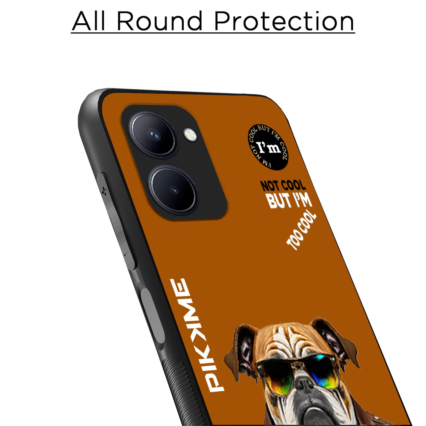 Pikkme Back Cover Pc Tpu + Printed Cool Funky Stylish Brown Dog Swag Raised Edges Camera Protection |Bumper Case For Realme C33 (Design 10)