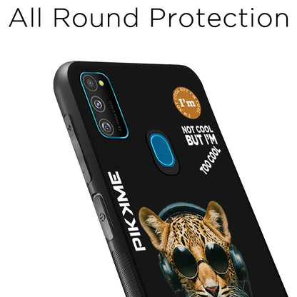 Pikkme Back Cover Pc Tpu + Printed Cool Funky Stylish Black Leopard Swag Raised Edges Camera Protection |Bumper Case For Samsung Galaxy M30s (Design 04)