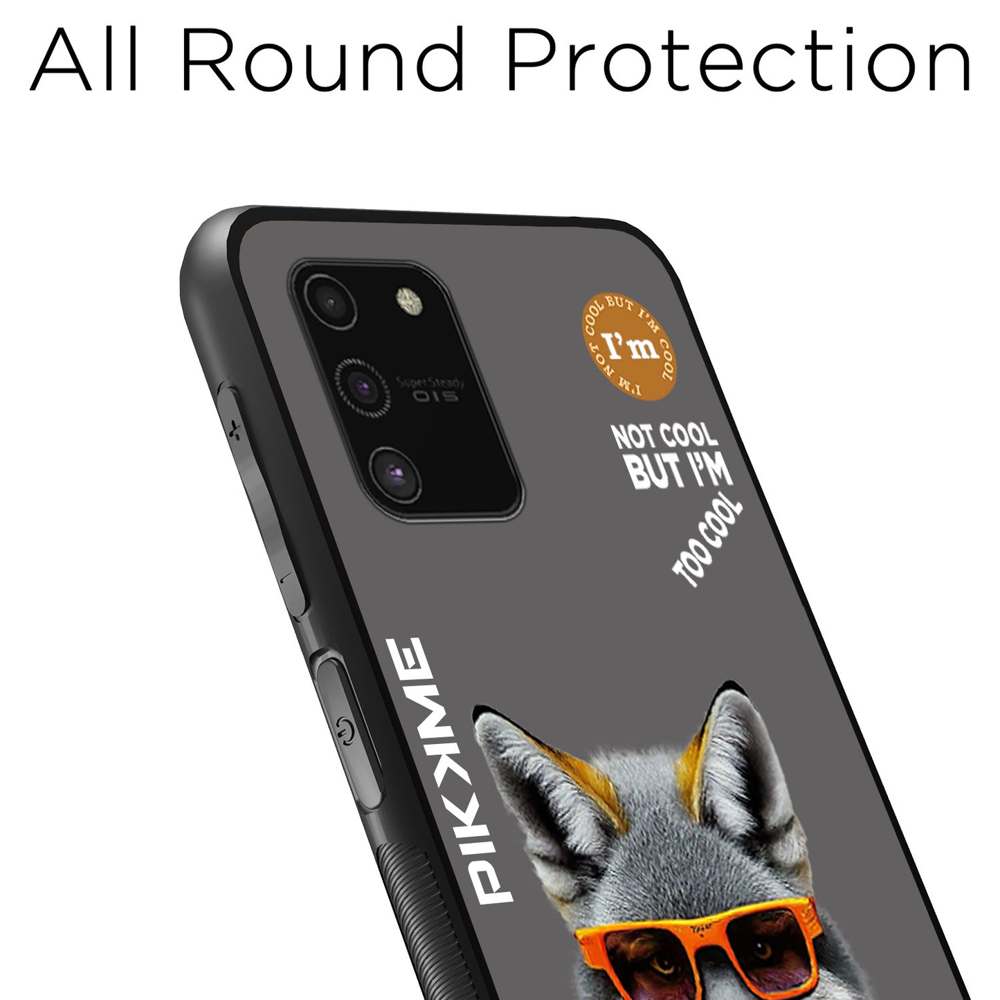 Pikkme Back Cover Pc Tpu + Printed Cool Funky Stylish Grey Wolf Swag Raised Edges Camera Protection |Bumper Case For Samsung Galaxy S10 Lite (Design 01)