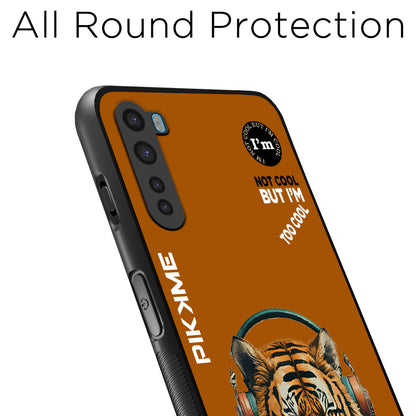 Pikkme Back Cover Pc Tpu + Printed Cool Funky Stylish Brown Tiger Swag Raised Edges Camera Protection |Bumper Case For OnePlus Nord (Design 09)