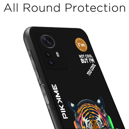 Pikkme Back Cover Pc Tpu + Printed Cool Funky Stylish Black Tiger Swag Raised Edges Camera Protection |Bumper Case For Xiaomi 12 Pro (Design 06)