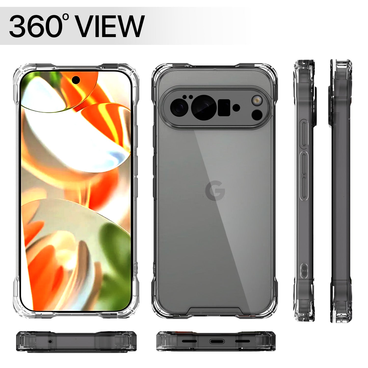 Pikkme Google Pixel 10 Pro PC + TPU Crystal Clear Back Cover (Transparent)