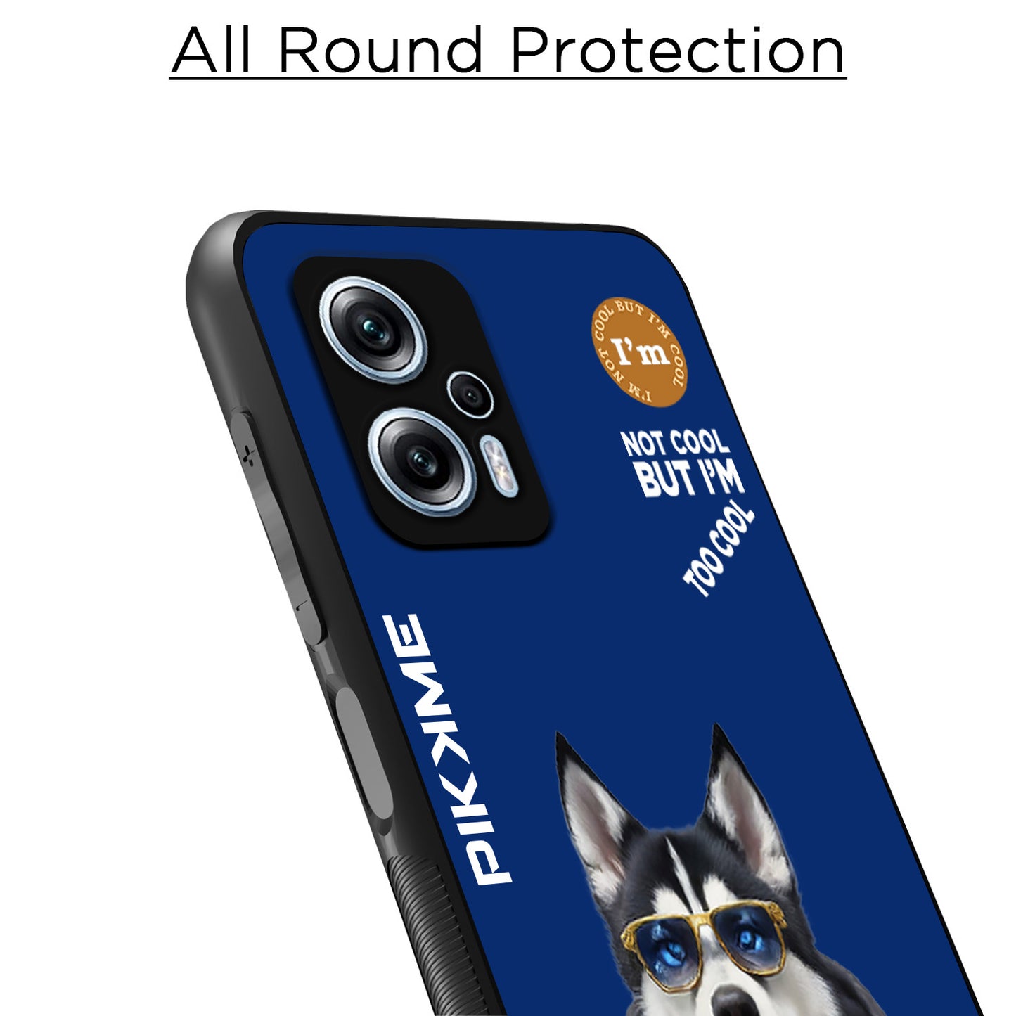 Pikkme Back Cover Pc Tpu + Printed Cool Funky Stylish Blue Dog Swag Raised Edges Camera Protection |Bumper Case For Redmi K50i (Design 08)