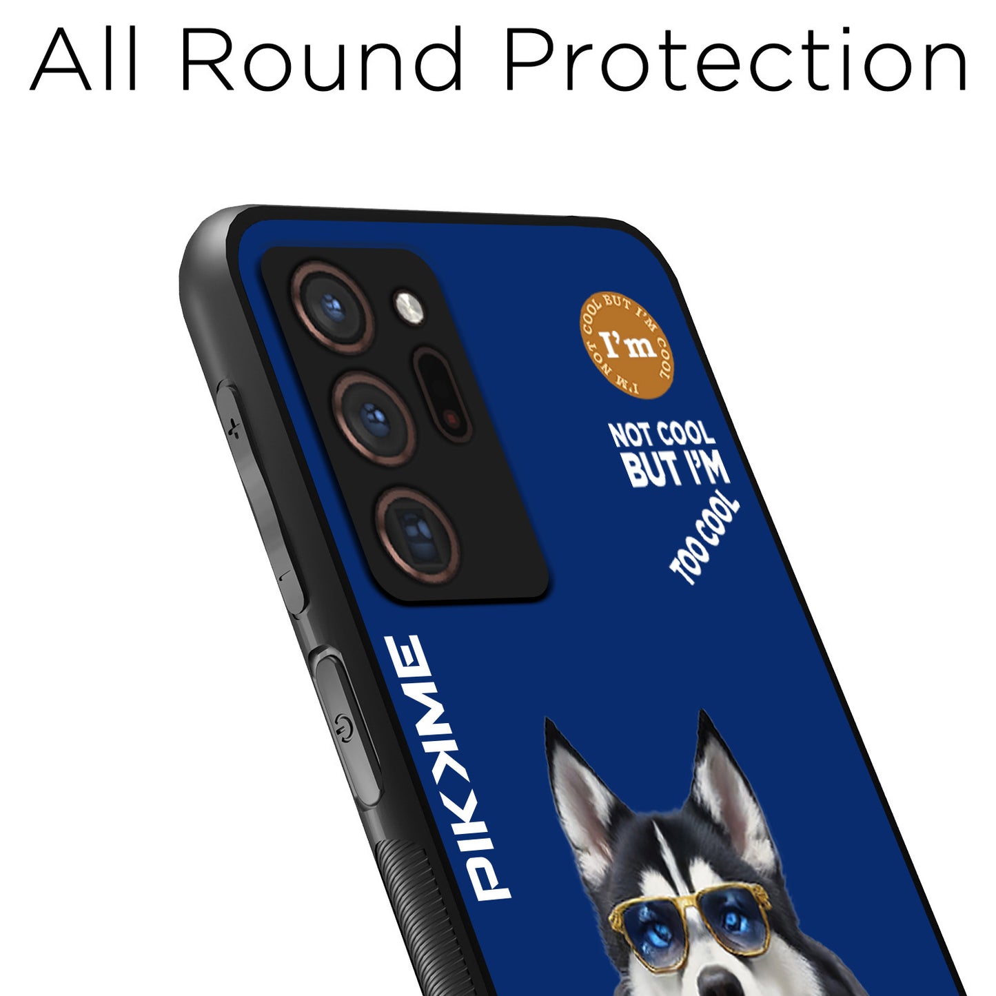 Pikkme Back Cover Pc Tpu + Printed Cool Funky Stylish Blue Dog Swag Raised Edges Camera Protection |Bumper Case For Samsung Galaxy Note 20 Ultra (Design 08)