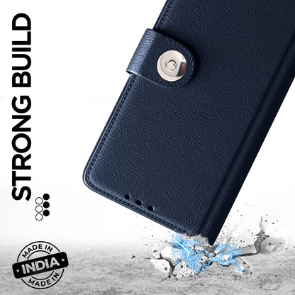 Pikkme Samsung Galaxy A14 4G / A14 5G Button Flip Cover (Blue)