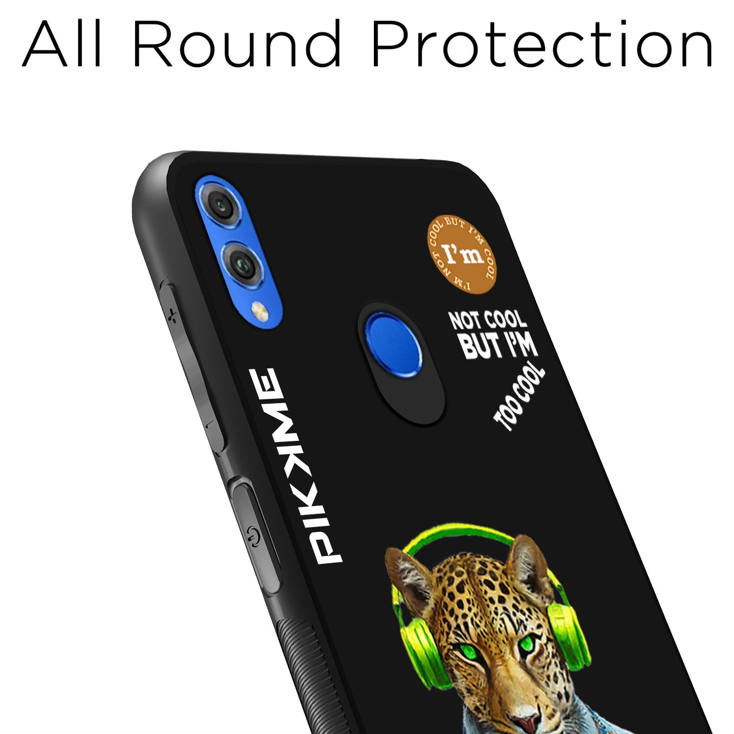 Pikkme Back Cover Pc Tpu + Printed Cool Funky Stylish Black Leopard Swag Raised Edges Camera Protection |Bumper Case For Honor 8X (Design 03)