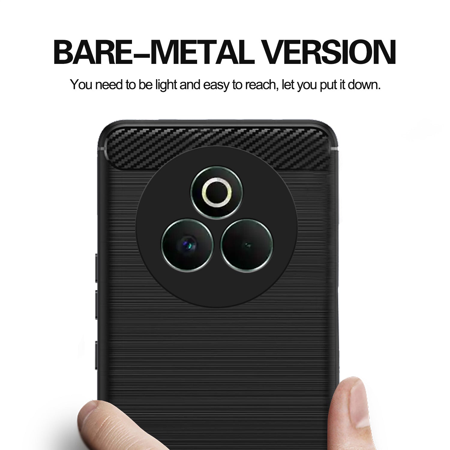 Pikkme Realme 14 Pro Plus 5G / Realme P3 Pro 5G  Hybrid Carbon Fiber Back Cover (Black)