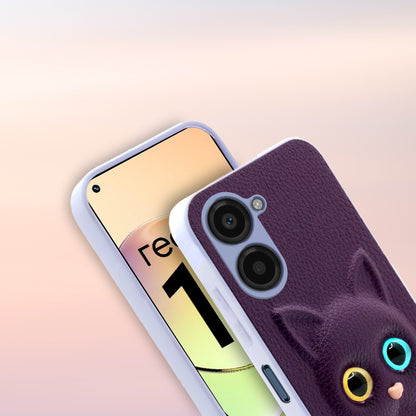 Pikkme Realme 10 4G Kitty Back Cover (Purple)