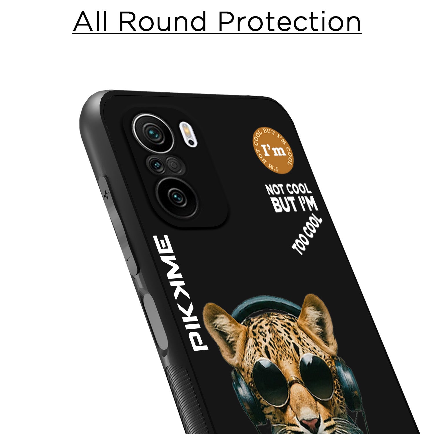 Pikkme Back Cover Pc Tpu + Printed Cool Funky Stylish Black Leopard Swag Raised Edges Camera Protection |Bumper Case For Xiaomi 11X (Design 04)