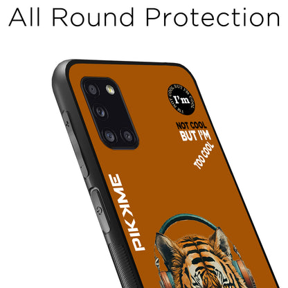 Pikkme Back Cover Pc Tpu + Printed Cool Funky Stylish Brown Tiger Swag Raised Edges Camera Protection |Bumper Case For Samsung Galaxy A31 (Design 09)