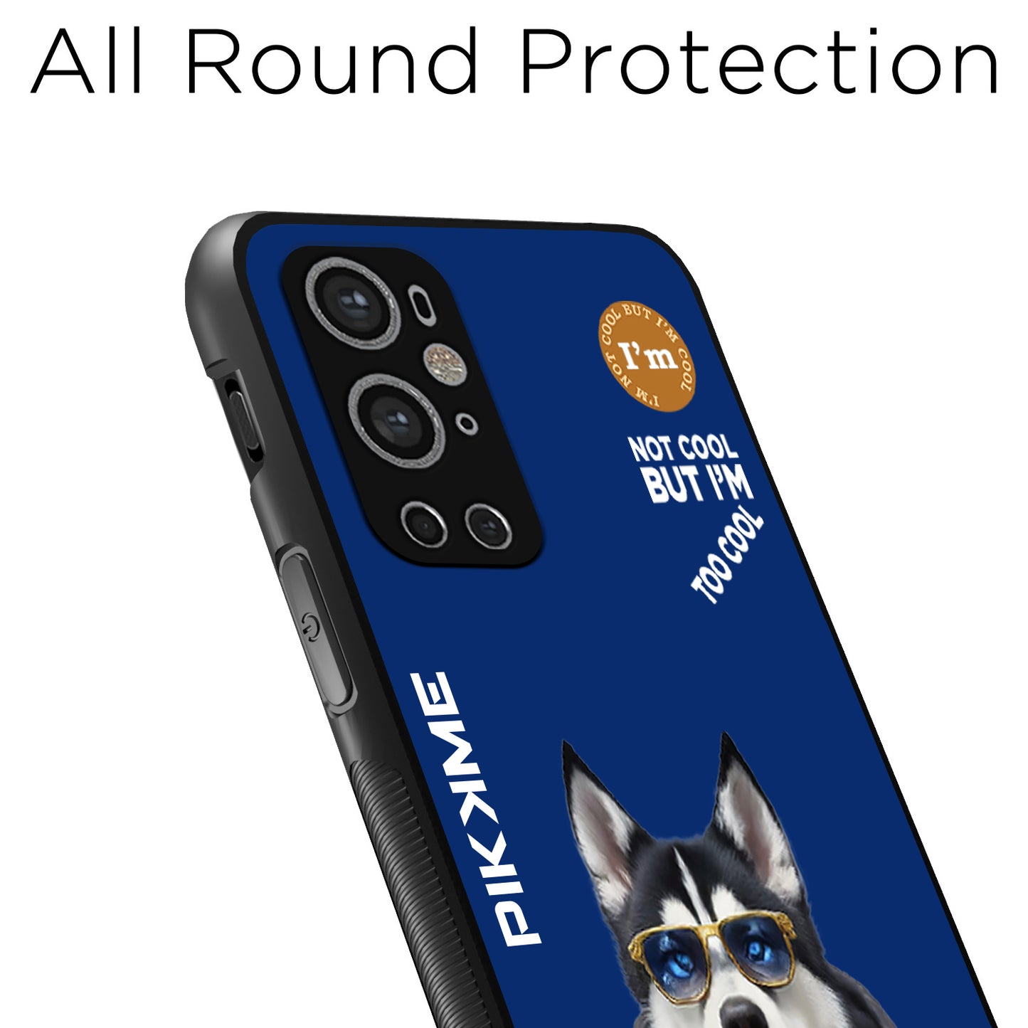 Pikkme Back Cover Pc Tpu + Printed Cool Funky Stylish Blue Dog Swag Raised Edges Camera Protection |Bumper Case For OnePlus 9 Pro (Design 08)