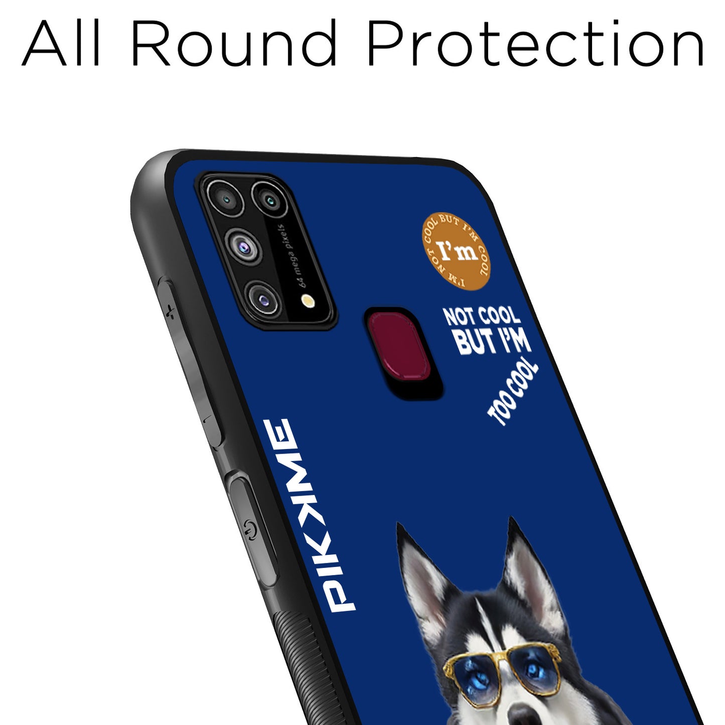 Pikkme Back Cover Pc Tpu + Printed Cool Funky Stylish Blue Dog Swag Raised Edges Camera Protection |Bumper Case For Samsung Galaxy M31 (Design 08)